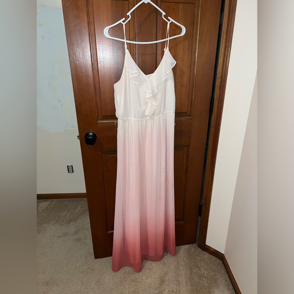 Pink dipped maxi dress